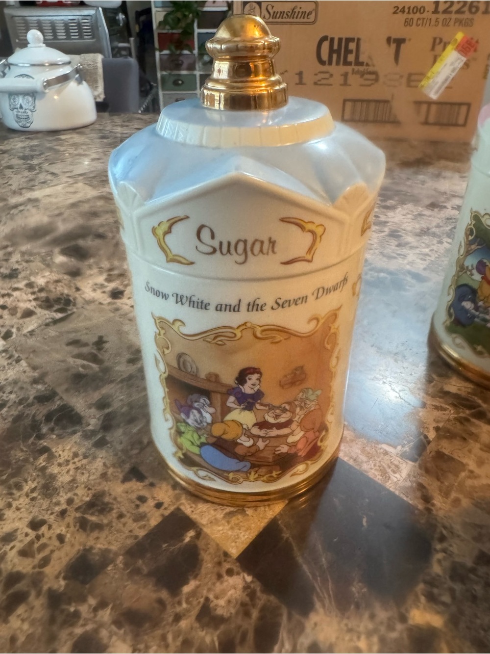 Lenox White and Gold Snow White Sugar Canister